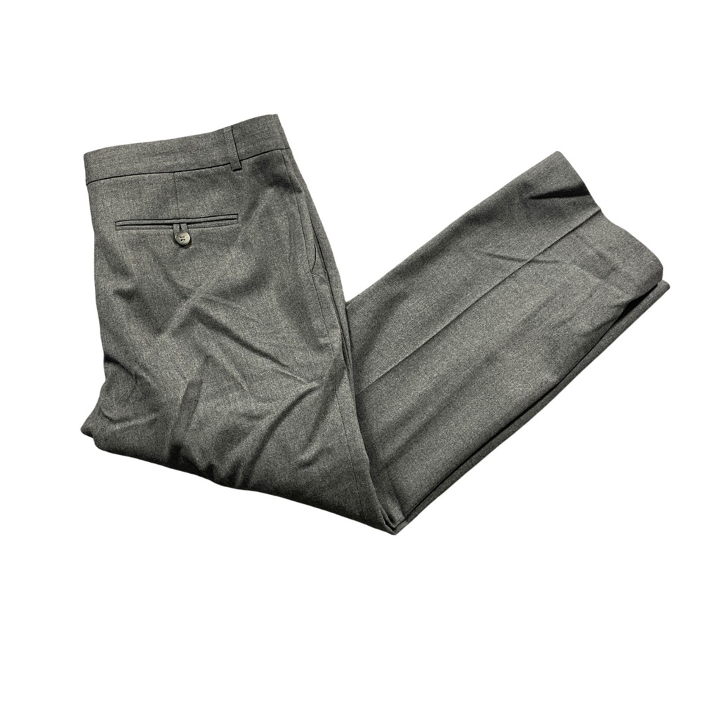 Theory 10 Gray Dress Pants Capri Wool Spandex Slit Pockets Business